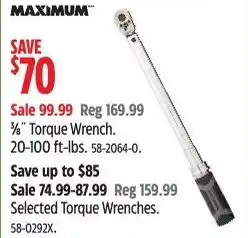 Canadian Tire Maximum 3/4" Torque Wrench offer