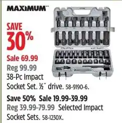 Canadian Tire Maximum 38-Pc Impact Socket Set offer