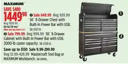 Canadian Tire Maximum 56" 8-Drawer Chest with Built-In Power Bar with USB offer