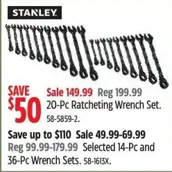 Canadian Tire Stanley 20-Pc Ratcheting Wrench Set offer