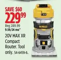 Canadian Tire DeWalt 20V MAX XR Compact Router offer