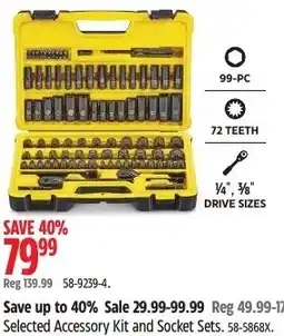 Canadian Tire Selected Accessory Kit and Socket Sets offer
