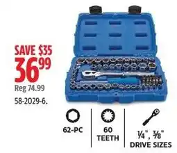 Canadian Tire 62-pc socket set offer