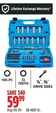 Canadian Tire Garrett 100-pc socket set offer