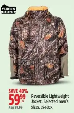Canadian Tire Yukon Gear reversible lightweight jacket offer