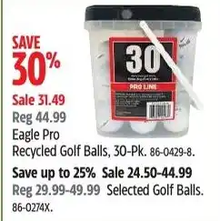 Canadian Tire Eagle Pro Recycled Golf Balls offer