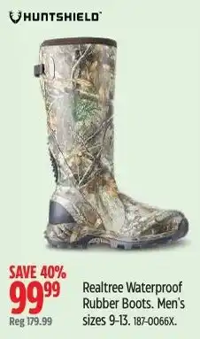 Canadian Tire Huntshield Realtree Waterproof Rubber Boots offer