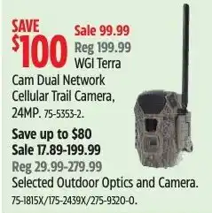 Canadian Tire WGI Terra Cam Dual Network Cellular Trail Camera offer