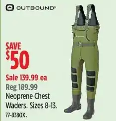 Canadian Tire Outbound Neoprene Chest Waders offer