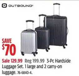Canadian Tire Outbound 3-Pc Hardside Luggage Set offer