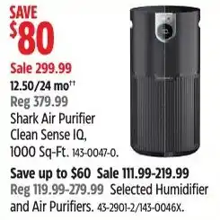 Canadian Tire Shark Air Purifier Clean Sense 10 offer