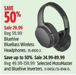 Canadian Tire Bluehive BlueBass Wireless Headphones offer
