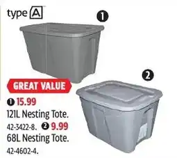 Canadian Tire Great Value 12L Nesting Tote offer