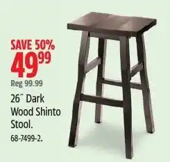 Canadian Tire Dark Wood Shinto Stool offer