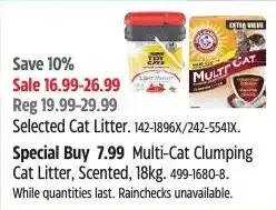 Canadian Tire Arm & Hammer Multi-Cat Clumping Cat Litter offer
