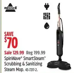 Canadian Tire Basel SpinWave SmartSteam Scrubbing & Sanitizing Steam Mop offer