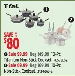 Canadian Tire T-fal Titanium Non-Stick Cookset offer