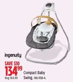 Canadian Tire ingenuity compact baby swing offer
