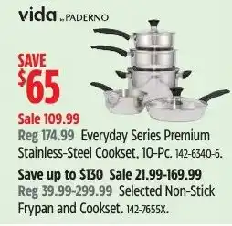 Canadian Tire vida PADERNO Everyday Series Premium Stainless-Steel Cookset, 10-Pc offer
