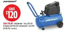 Canadian Tire Mastercraft 8-Gallon Oil-Free Air Compressor offer