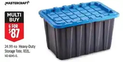 Canadian Tire Mastercraft heavy-duty storage tote offer