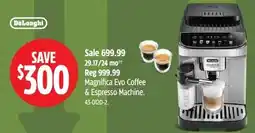 Canadian Tire DeLonghi Magnifica Evo Coffee & Espresso Machine offer