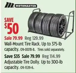 Canadian Tire Motomaster Wall-Mount Tire Rack offer