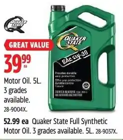 Canadian Tire Quaker State Full Synthetic Motor Oil offer