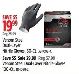 Canadian Tire Venom Steel Dual-Layer Nitrile Gloves offer