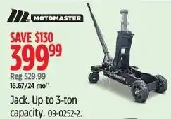 Canadian Tire Motomaster jack offer