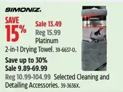 Canadian Tire Simonz platinum 2-in-1 drying towel offer