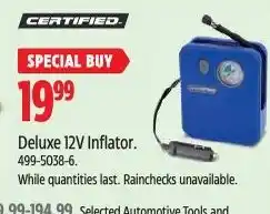 Canadian Tire Certified Deluxe 12V Inflator offer