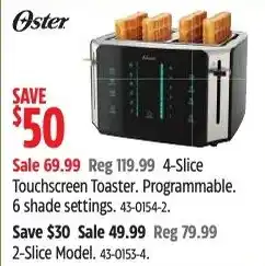 Canadian Tire Oster Touchscreen Toaster offer
