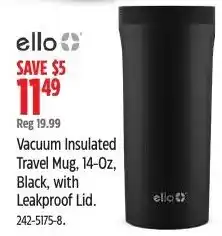 Canadian Tire ello vacuum insulated travel mug offer