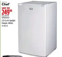 Canadian Tire Master Chef 3.0 Cu-Ft Upright Freezer, White offer
