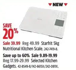 Canadian Tire Starfrit 5kg Nutritional Kitchen Scale offer