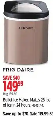 Canadian Tire Frigidaire bullet ice maker offer