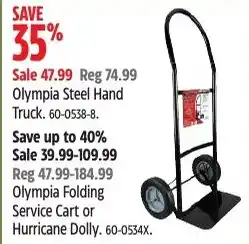 Canadian Tire Olympia Steel Hand Truck offer