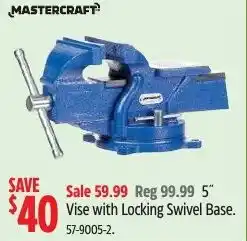 Canadian Tire Mastercraft vise with locking swivel base offer