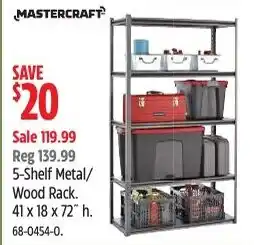Canadian Tire Mastercraft 5-Shelf Metal/Wood Rack offer
