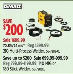 Canadian Tire DeWalt 210 Multi-Process Welder offer
