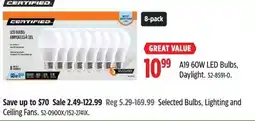 Canadian Tire Great Value A19 60W LED Bulbs, Daylight offer