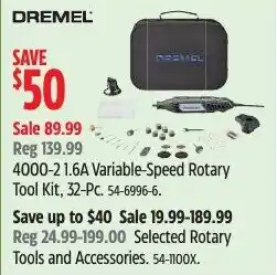 Canadian Tire Dremel 4000-2.1.6A Variable-Speed Rotary Tool Kit offer