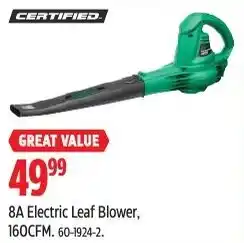 Canadian Tire Great Value 8A Electric Leaf Blower offer