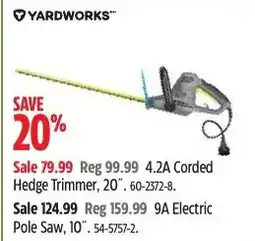 Canadian Tire Yardworks hedge trimmer 20 offer