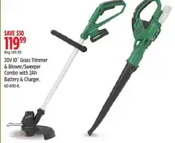 Canadian Tire 20v 10" grass trimmer & blower/sweeper combo offer