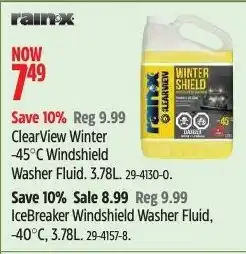 Canadian Tire Rain-x ClearView Winter Windshield Washer Fluid offer