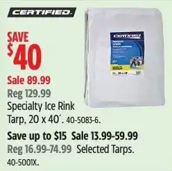 Canadian Tire Certified Specialty Ice Rink Tarp offer