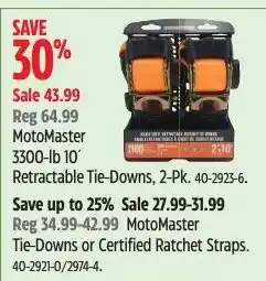 Canadian Tire MotoMaster Retractable Tie-Downs offer