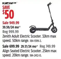 Canadian Tire Zip Zenith Adult Electric Scooter offer